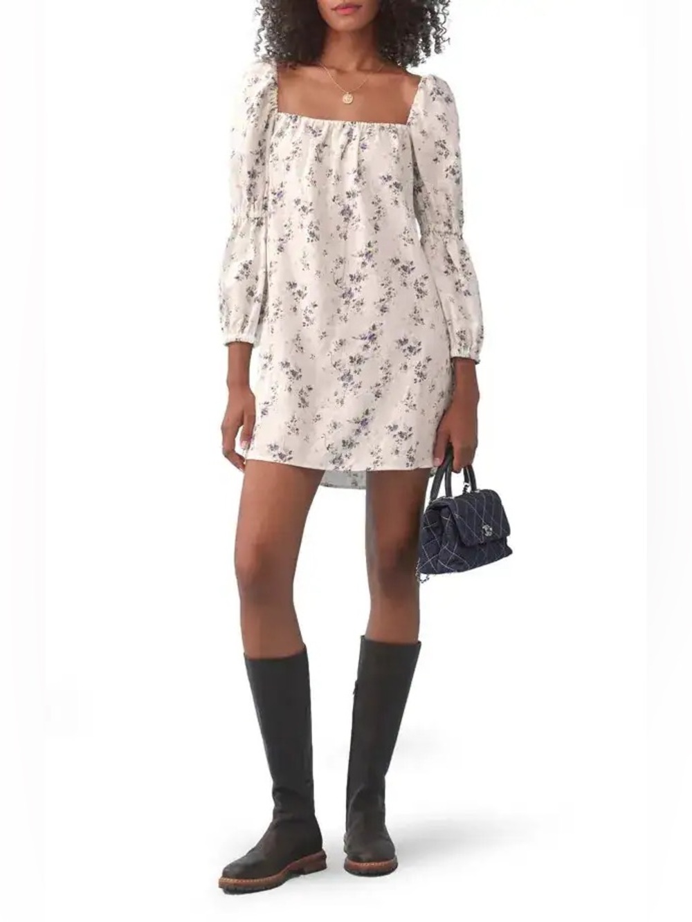 REFORMATION  Jerri Long Sleeve Shift Dress